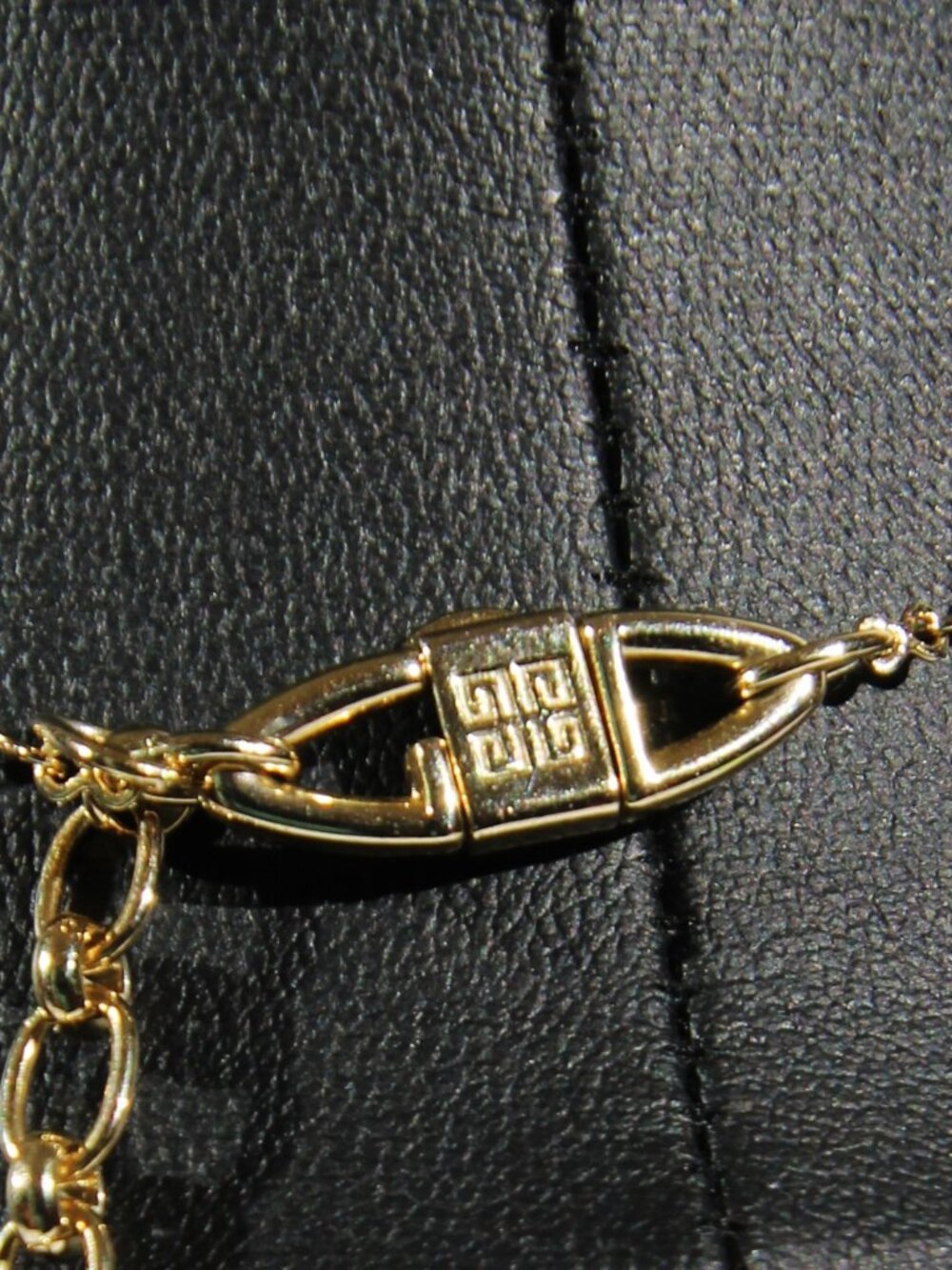 Vintage GIVENCHY Gold-Tone Crystal Y Drop Adjustable Chain Necklace & Earrings - Picture 5 of 10
